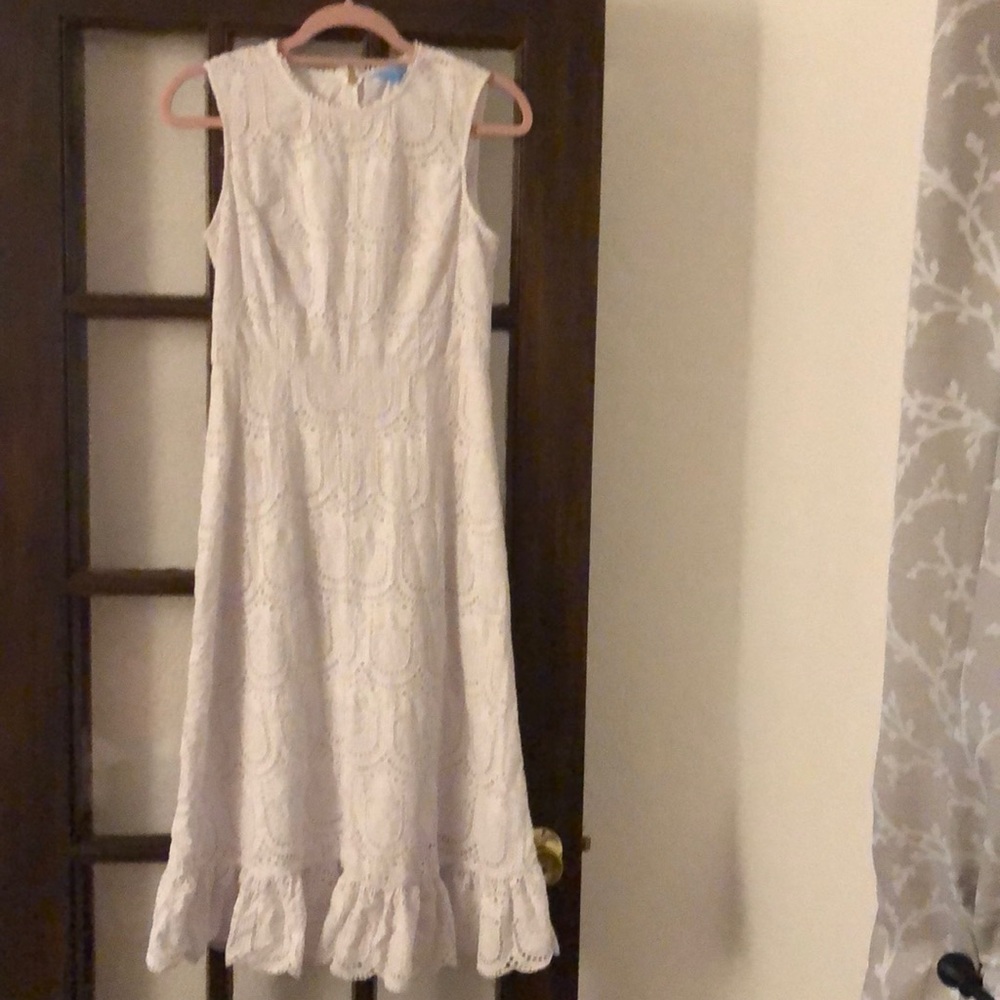 Draper James pineapple lace tea length dress